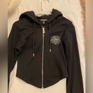 True Religion black zip-up hoodie, Size XS